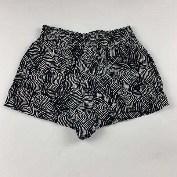 A New Day Black Printed Linen Blend High Rise Pull On Shorts XS - Picture 4 of 4